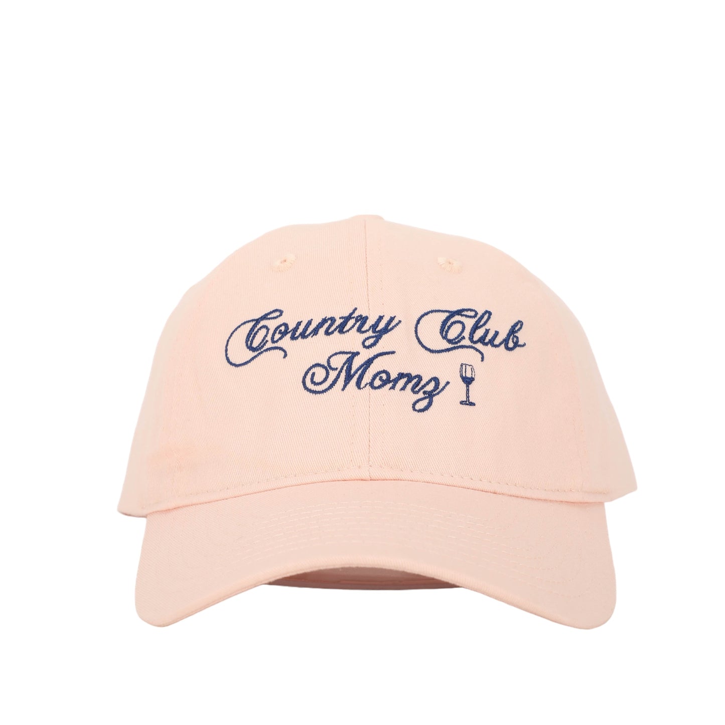 Nude Pink & Navy Blue - Country Club Momz Wine Down Cap